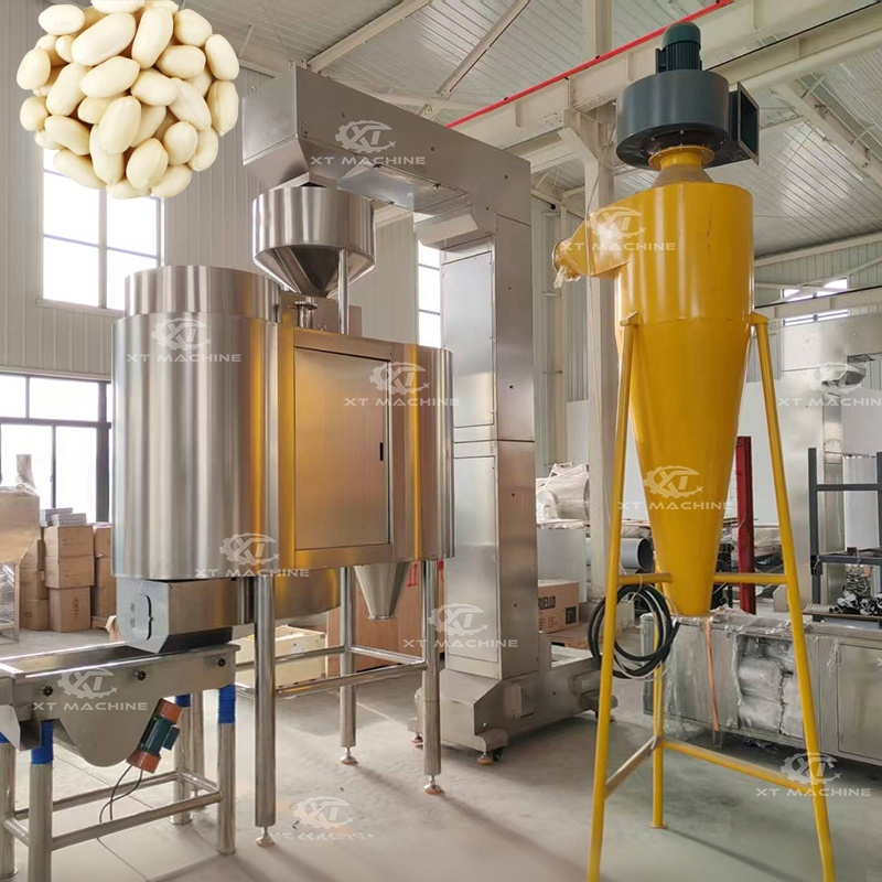 Customizable 500kg/h Stainless Steel 304 PLC Controlled Air Peanut Blanching & Pistachio Peeling Machine
