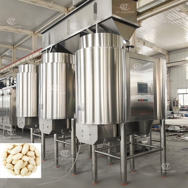SUS304 Fully Automatic Roasted Peanut Blanching Machine Hazelnut Peeling Machine 220/380V PLC Control