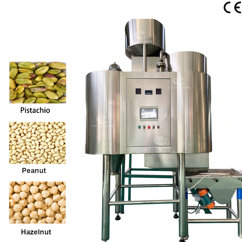 New PLC Controlled Stainless Steel Peanut Air Blanching Machine Hazelnut Peeling Machine for Nut Processing Plants