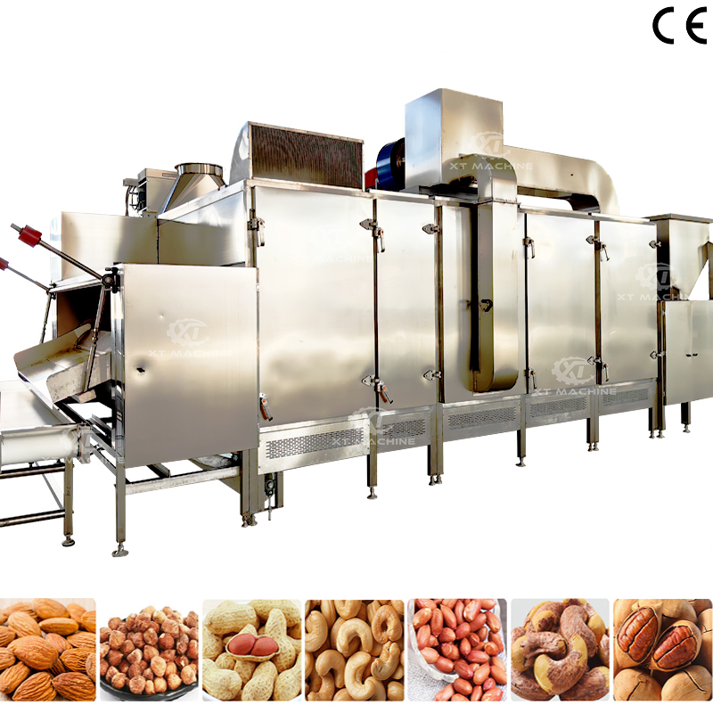 Continuous Belt Type Peanut Coffee Bean Cashew Nut Roaster for Nut Processing Plants