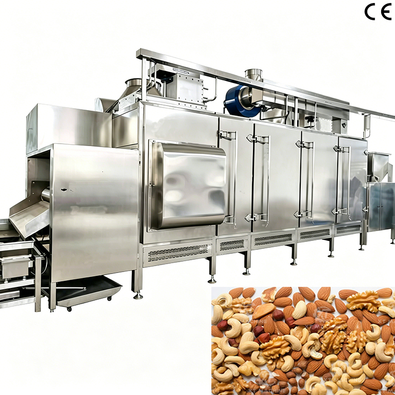 Continuous Belt Type Peanut Coffee Bean Cashew Nut Roaster for Nut Processing Plants