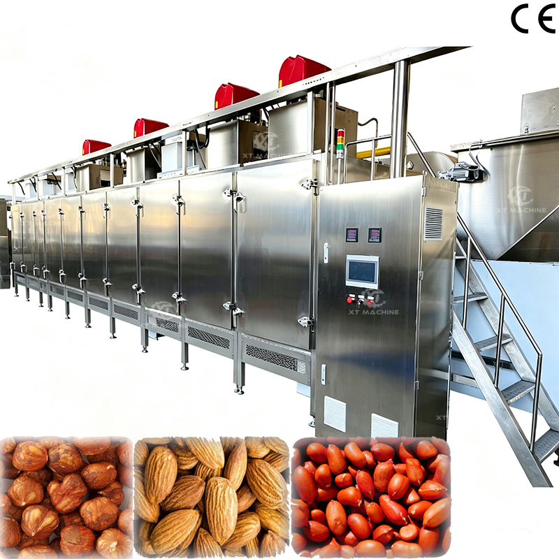 Large Capacity Continuous Belt Type Peanut Pistachio Roaster Baked Salted Almond