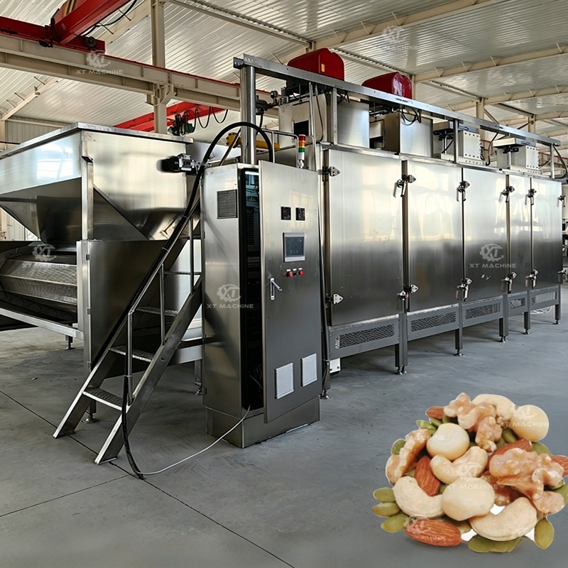 Large Capacity Continuous Belt Type Peanut Pistachio Roaster Baked Salted Almond