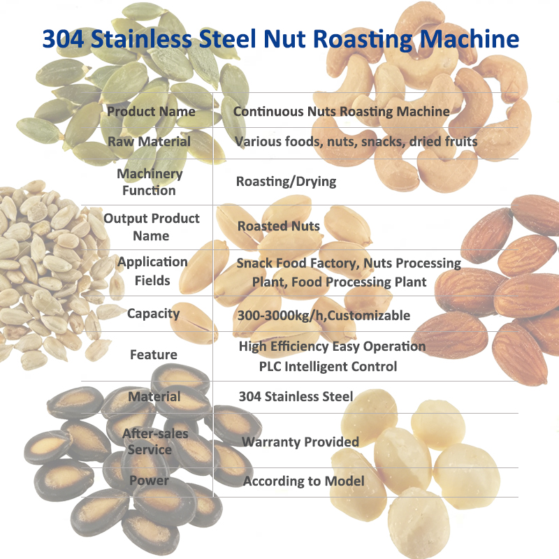 Powerful Cooling Energy-Saving Continuous Sunflower Seeds Roaster Cashew Nut Roaster