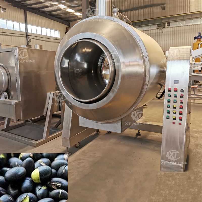 Commercial Use Sugar Coating and Heating Machine SS304 Drum Roasting Machine
