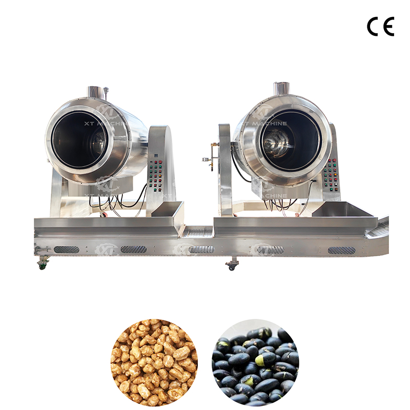 Automatic Temperature Control Auto Wok Stir Fry Machine Drum Peanut Roasting Machine