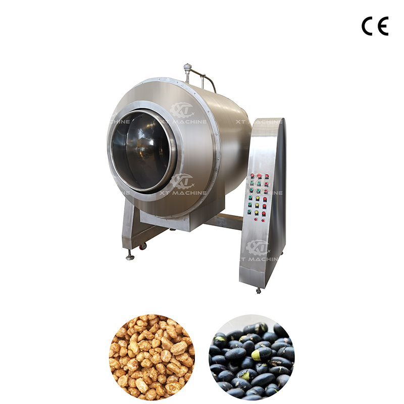Fully Automatic 70kg/batch Temperature Control Roller Roaster Sugar Coating and Heating Machine