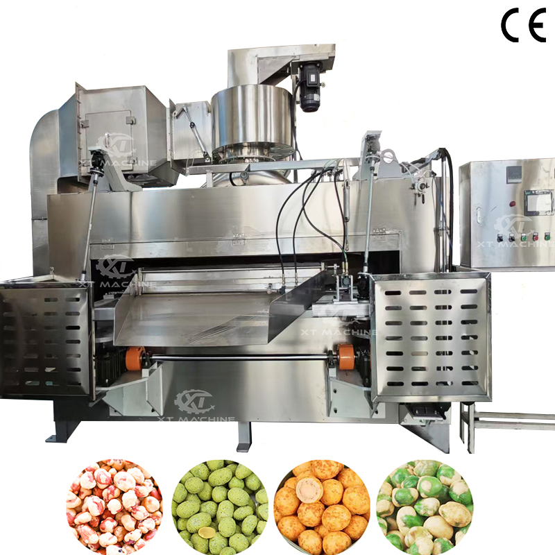 Swing Roaster 100kg/h for Coated Peanuts, PLC Control, Japanese Beans Swing Oven for Nut Processing Plants