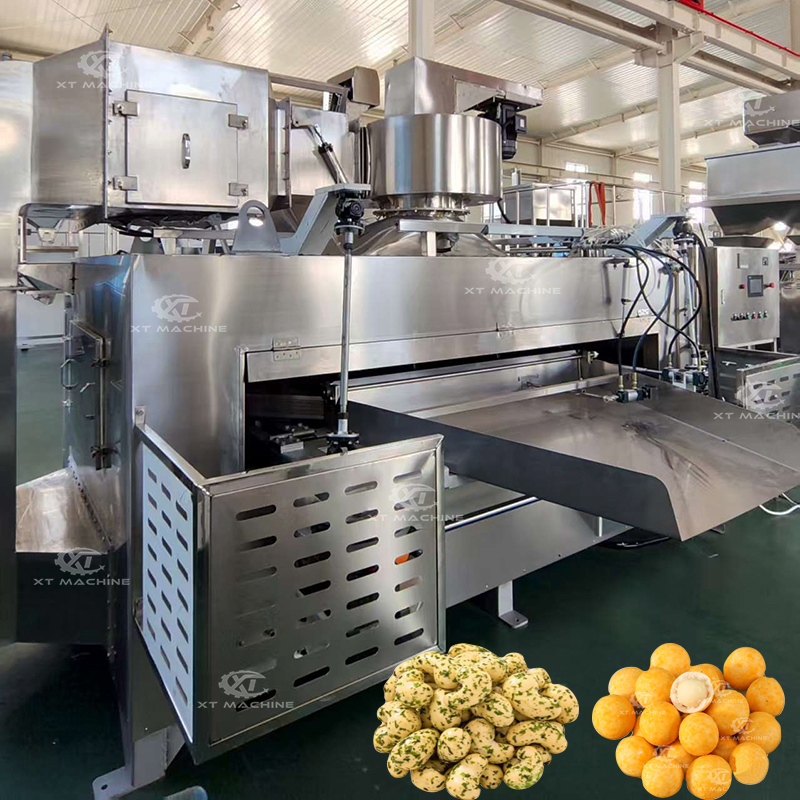 Swing Roaster 100kg/h for Coated Peanuts, PLC Control, Japanese Beans Swing Oven for Nut Processing Plants