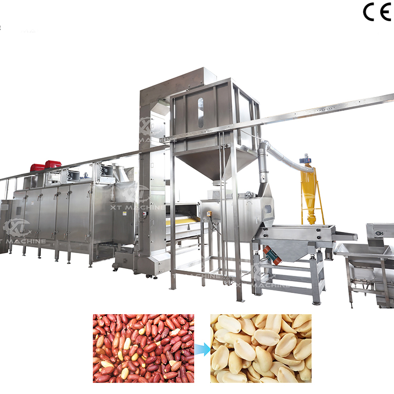 Split Peanut Peeling & Blanching Machine SS304 for Peanut Processing Plants