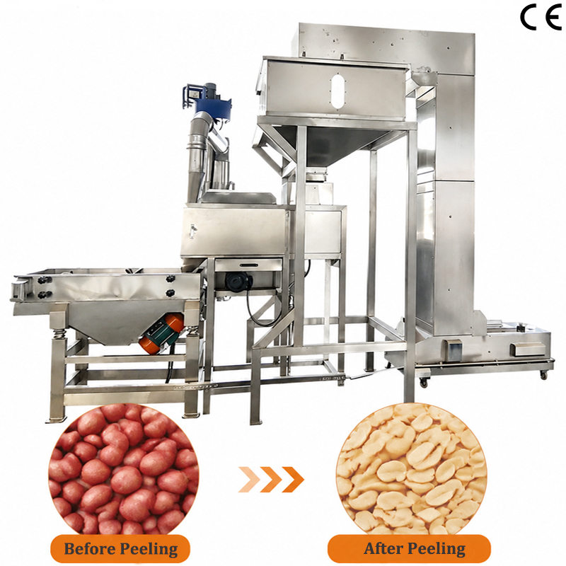 SS304 Peanut Cutting & Peeling Machine Split Peanut Blanching Machine