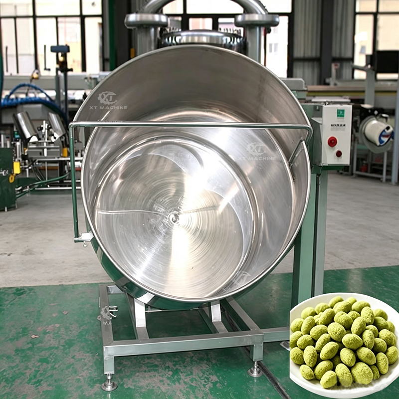 Almond Peanut Corn PLC Batch Coating Machine 35-40kg/batch