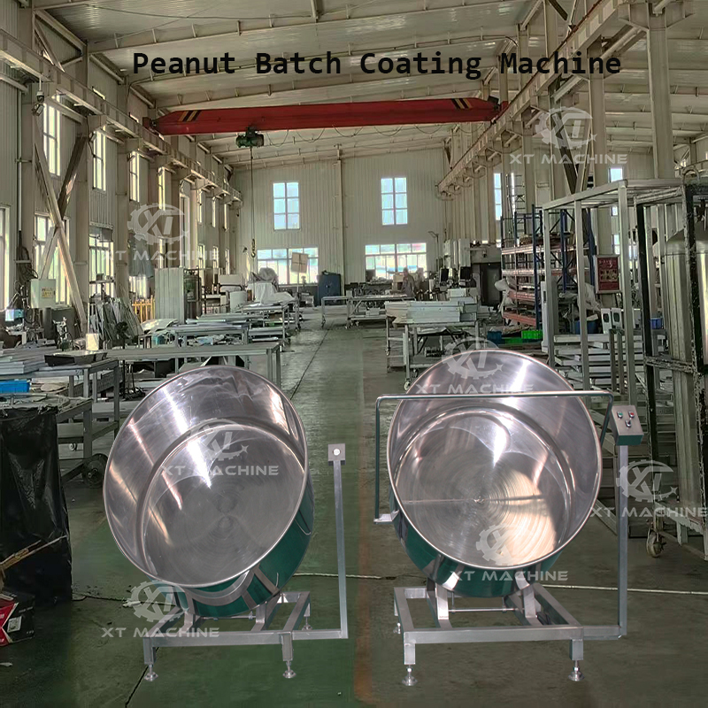 Almond Peanut Corn PLC Batch Coating Machine 35-40kg/batch