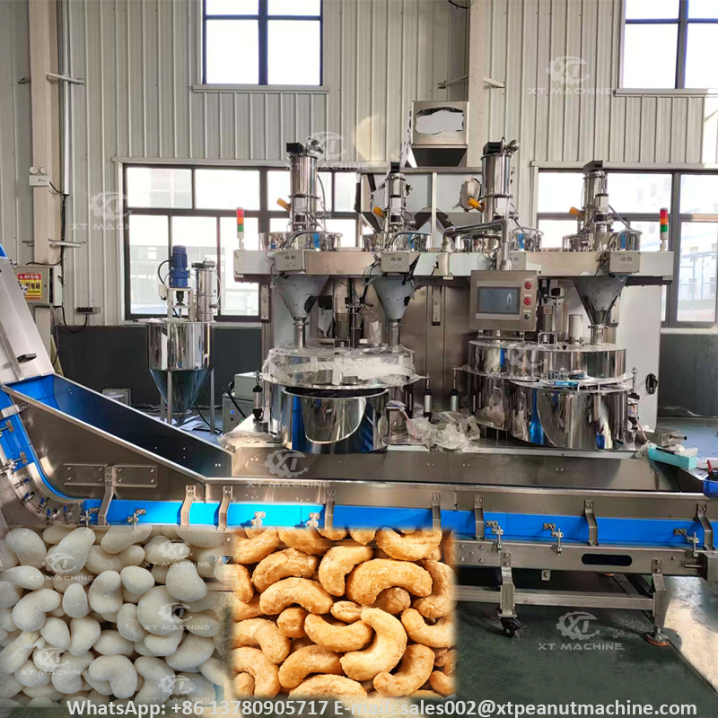 Coated Peanut Burger Making Machine Seaweed Cashews Coating Machine