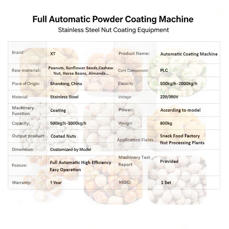 Coated Peanut Burger Making Machine Seaweed Cashews Coating Machine